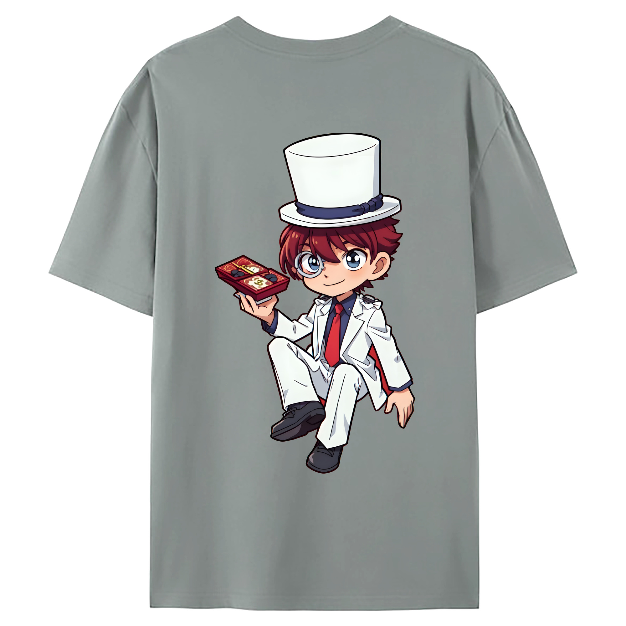 （画像用） 名探偵コナン くろば かいと Detective Conan Kuroba Kaito 綿100％ メンズ半袖Tシャツ（バックプリント） 通気性
